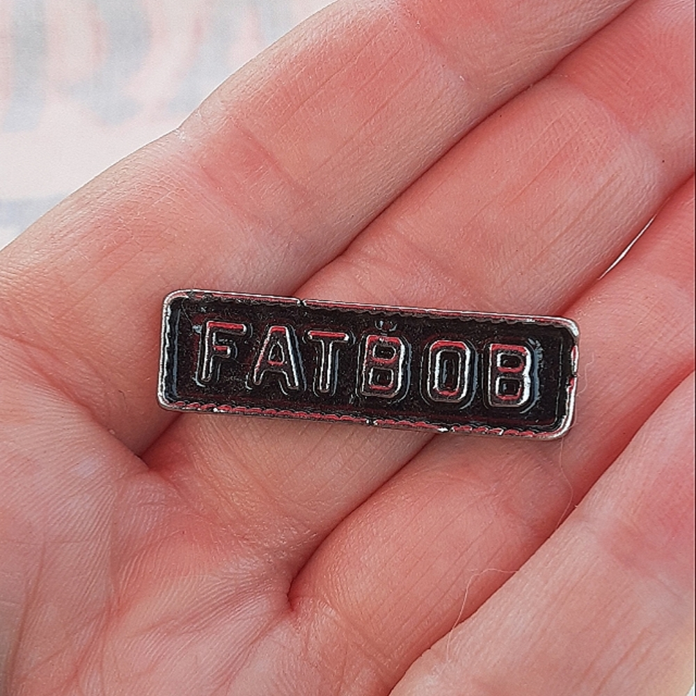 90s moto biker jacket vest badge FATBOB